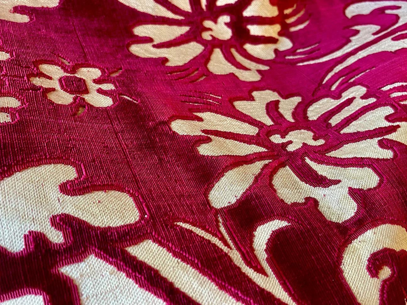 Antique Venetian Cut Velvet Panel  135 inches long For Sale 2