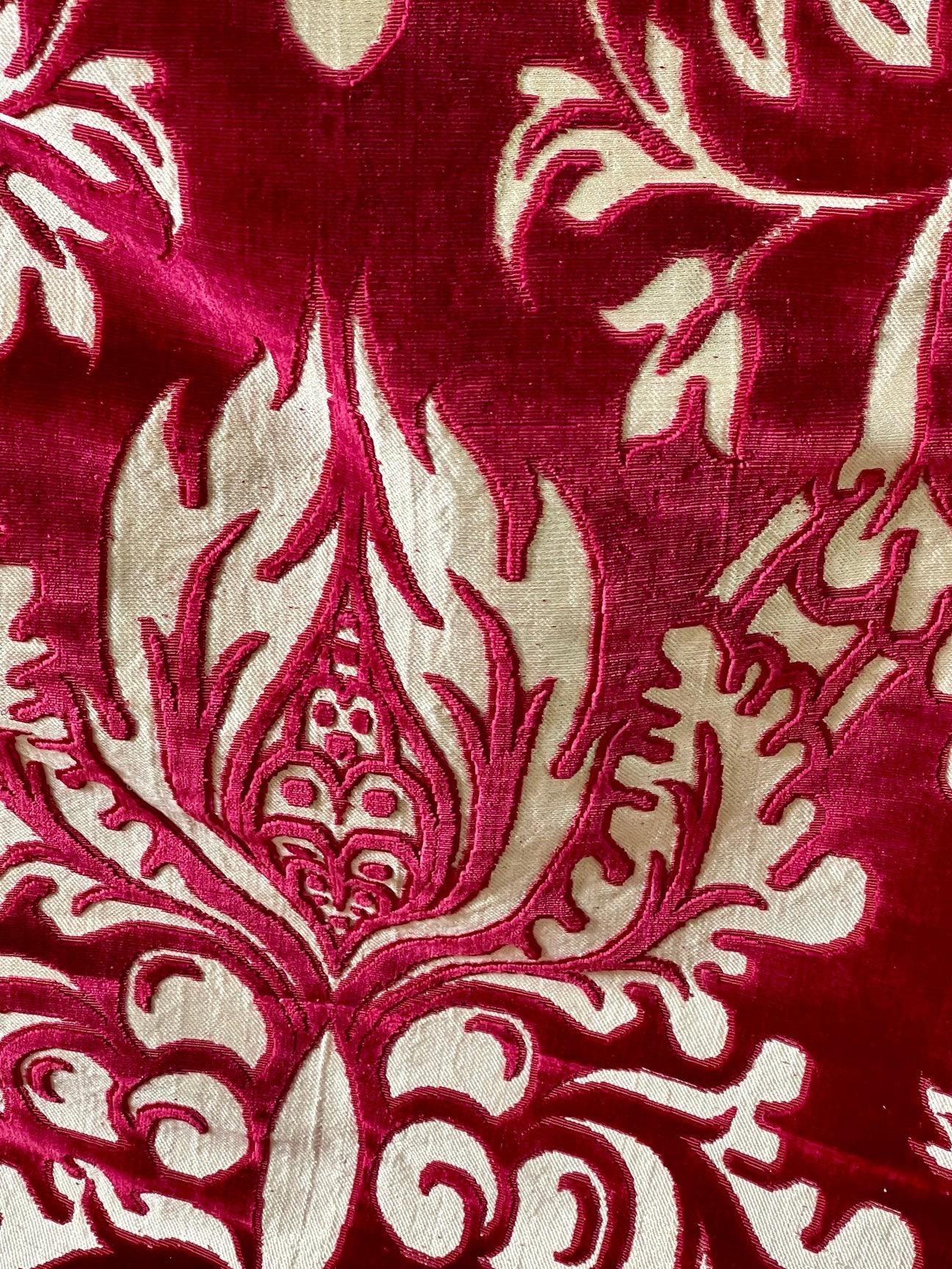 Antique Venetian Cut Velvet Panel  135 inches long For Sale 4