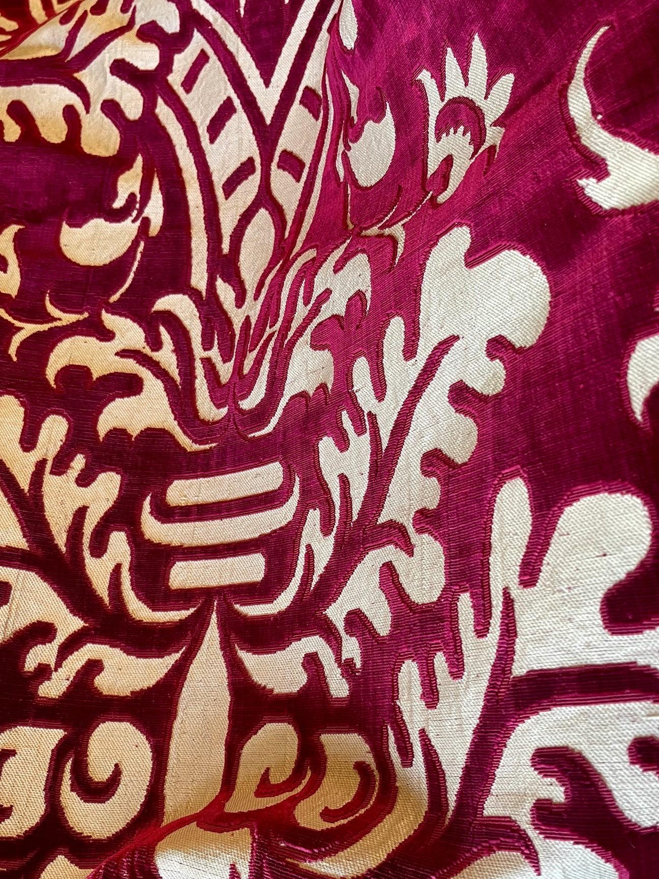 Antique Venetian Cut Velvet Panel  135 inches long For Sale 1