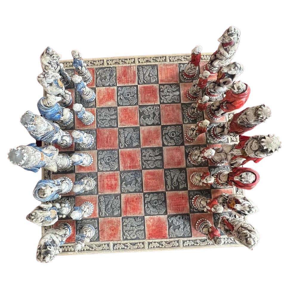Antique Venetian Early 20th Century Ceramic Reynard the Fox Chess Set ...