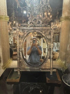 Antique Venetian Etched Mirror