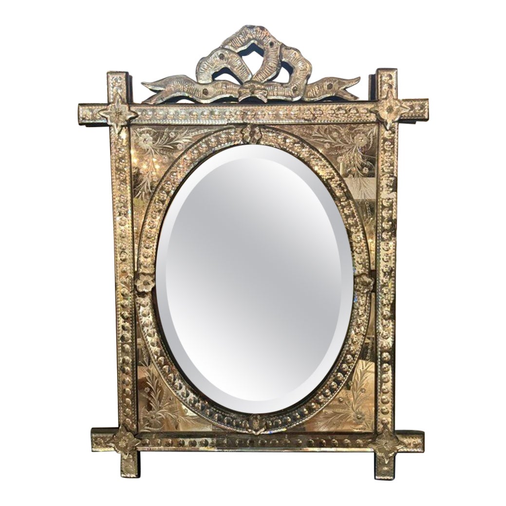 Antique Venetian Etched Mirror