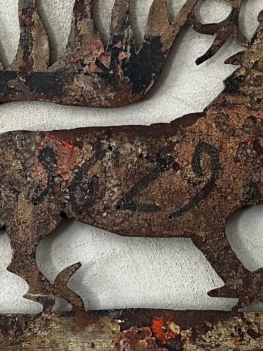 Hand-Crafted Antique Venetian Free-Hanging Iron Dragon Sign Rare Exterior Plaque 1629 For Sale