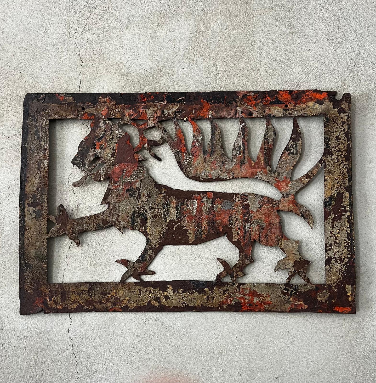 Antique Venetian Free-Hanging Iron Dragon Sign Rare Exterior Plaque 1629 For Sale 1
