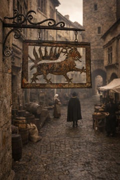 Antique Venetian Free-Hanging Iron Dragon Sign Rare Exterior Plaque 1629