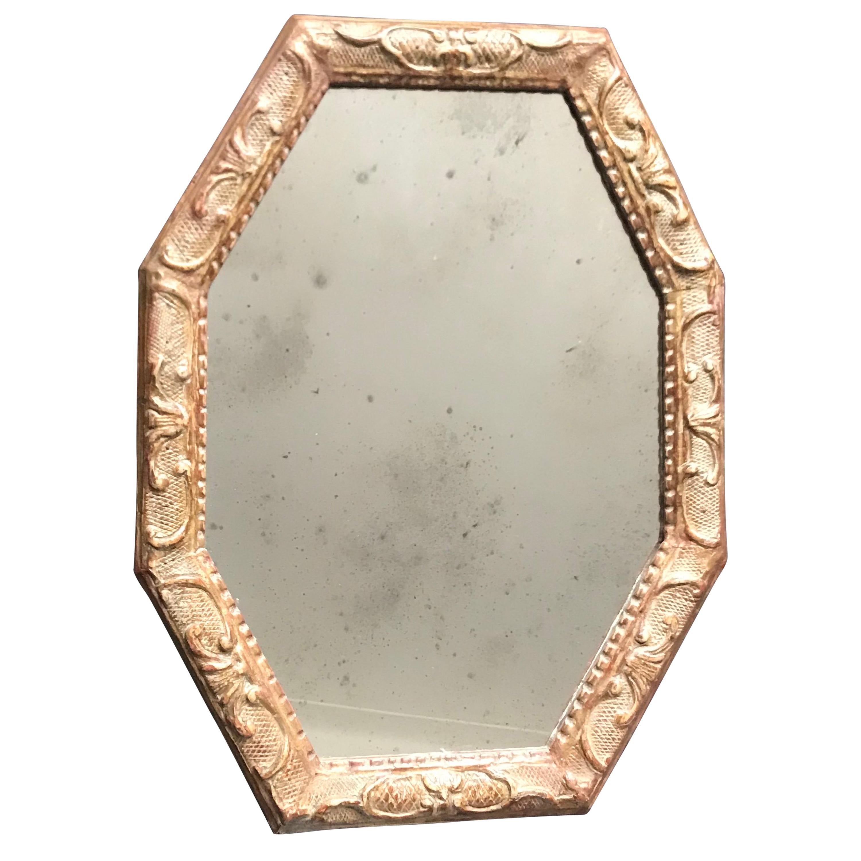 Antique Venetian Gilt Octagonal Mirror For Sale