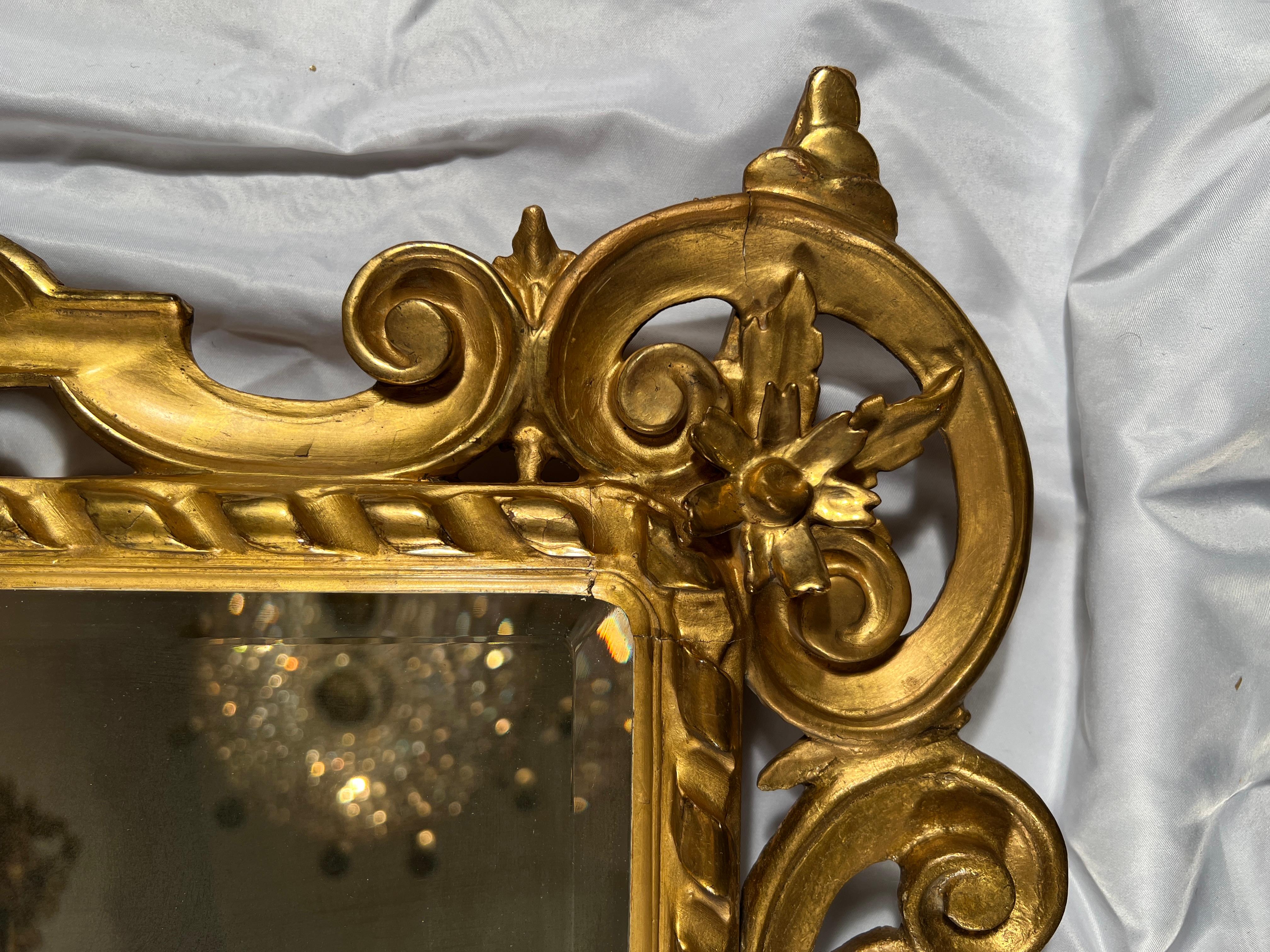 Antike venezianischen Stil Blattgold abgeschrägten Spiegel um 1890 (Italienisch) im Angebot