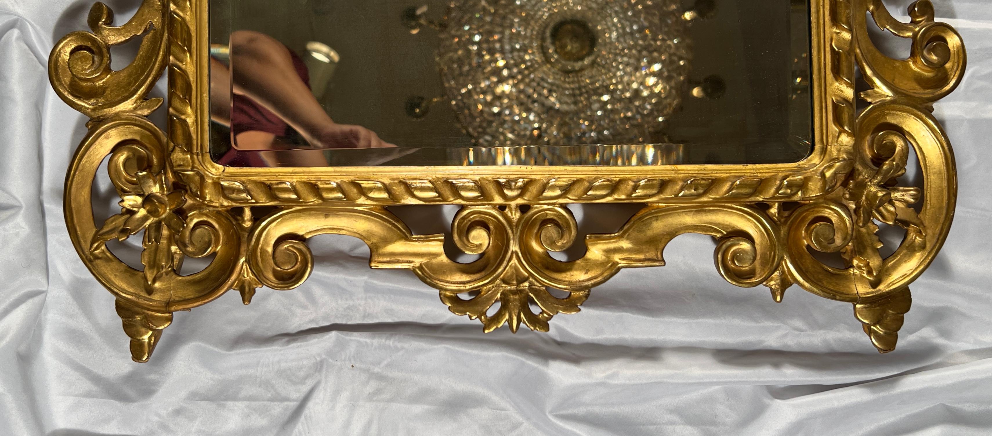 Antike venezianischen Stil Blattgold abgeschrägten Spiegel um 1890 (Spätes 19. Jahrhundert) im Angebot