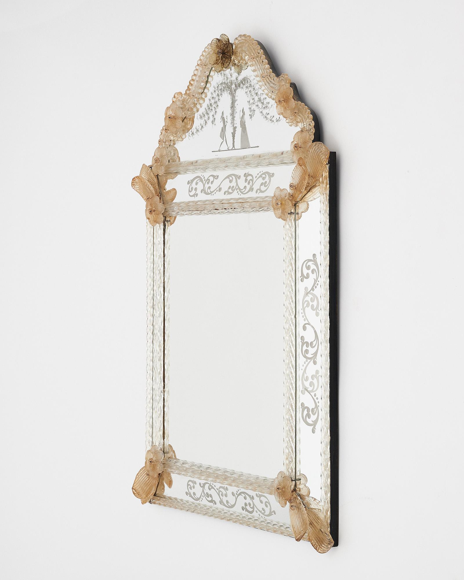 Antique Venetian Glass Mirror For Sale 1