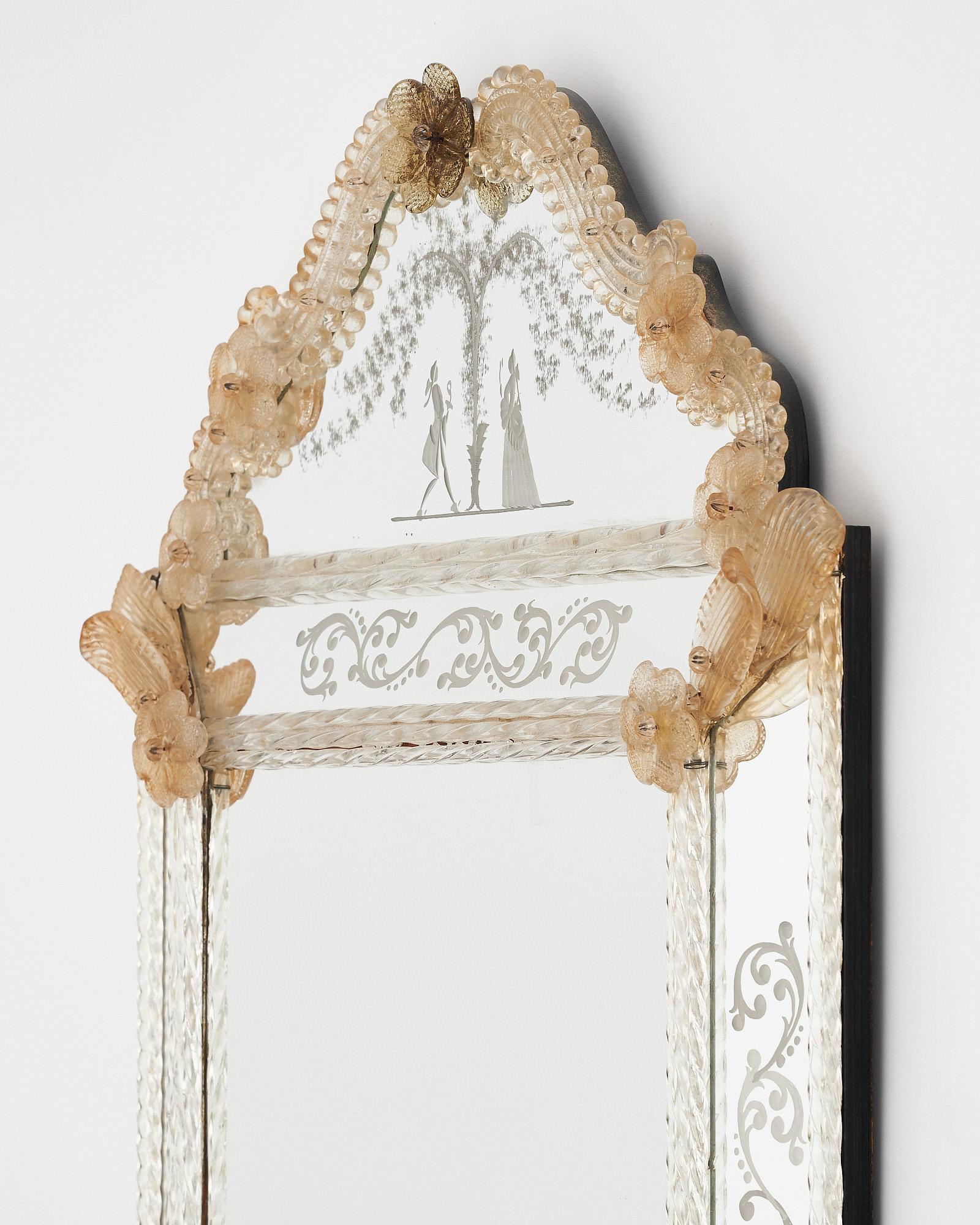 Antique Venetian Glass Mirror For Sale 2