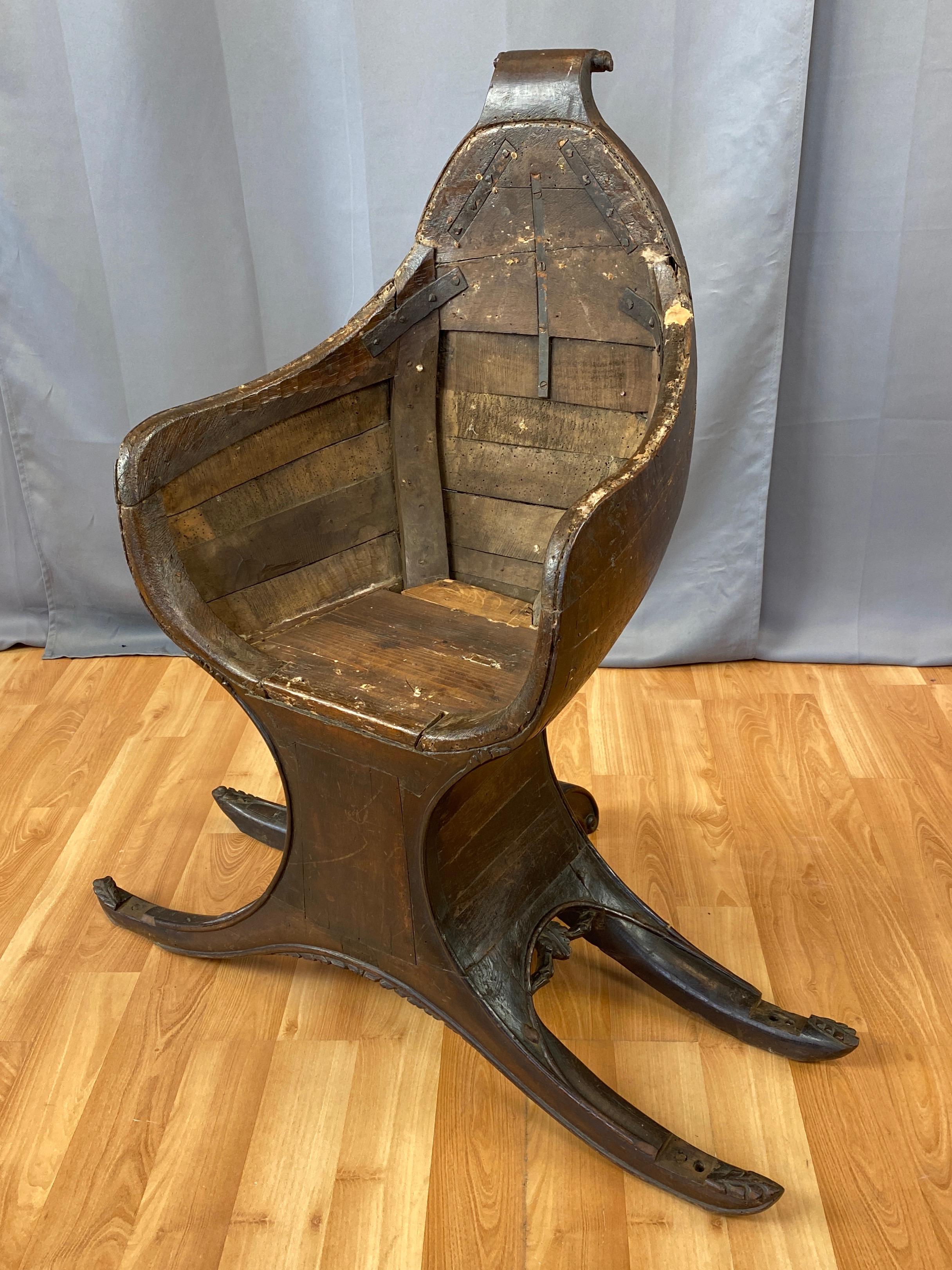 Antique Venetian Gondola Chair, 18th C. 5