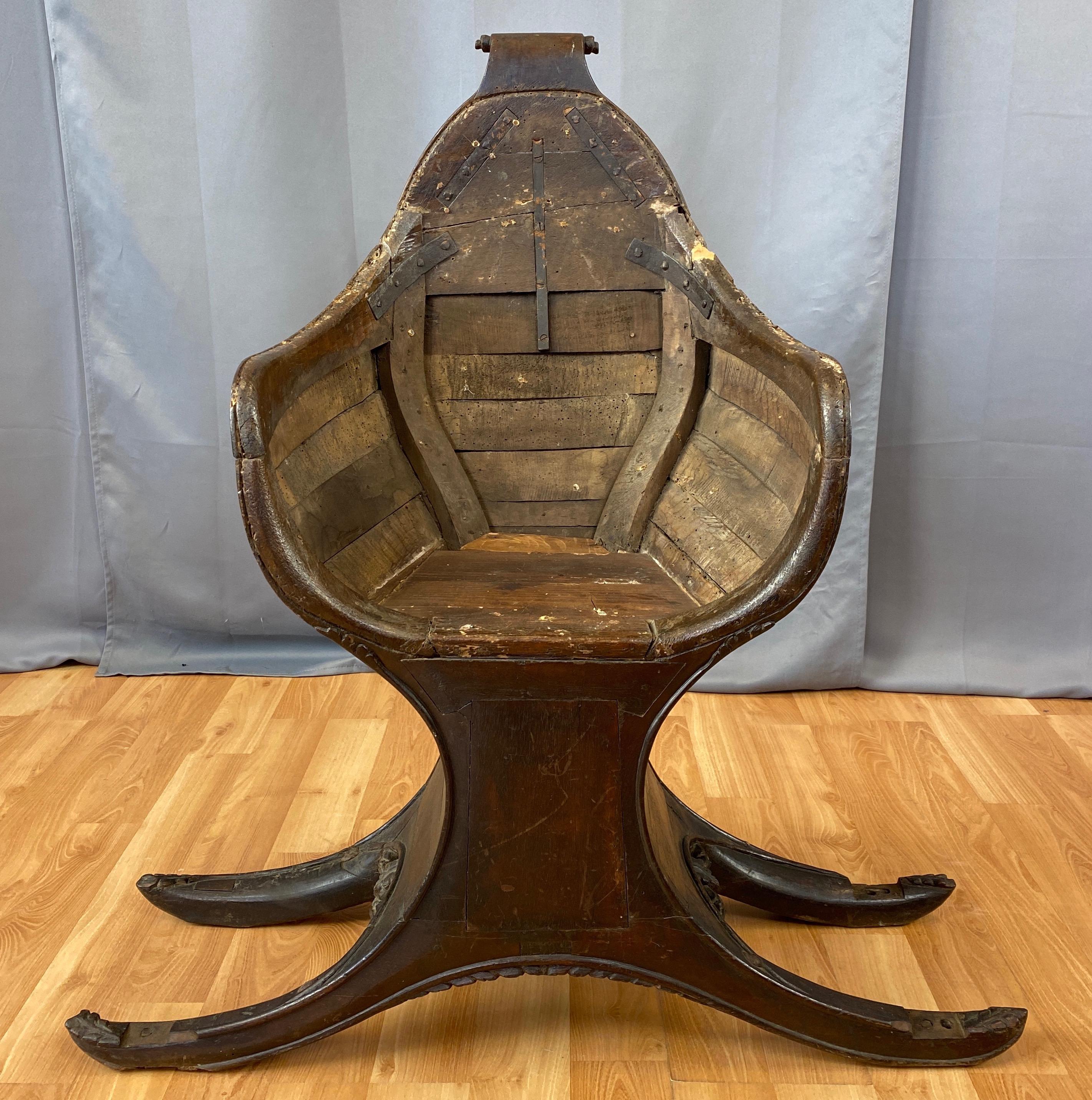 Antique Venetian Gondola Chair, 18th C. 6