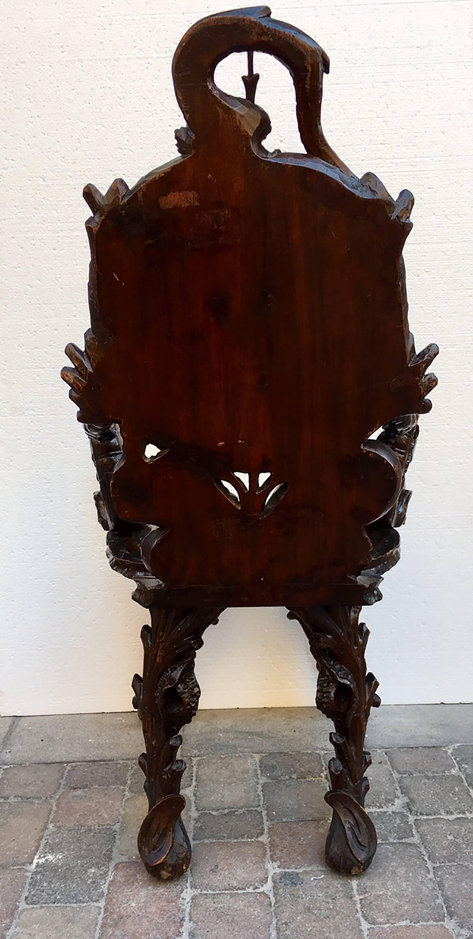 Hardwood Antique Venetian Grotto Armchair