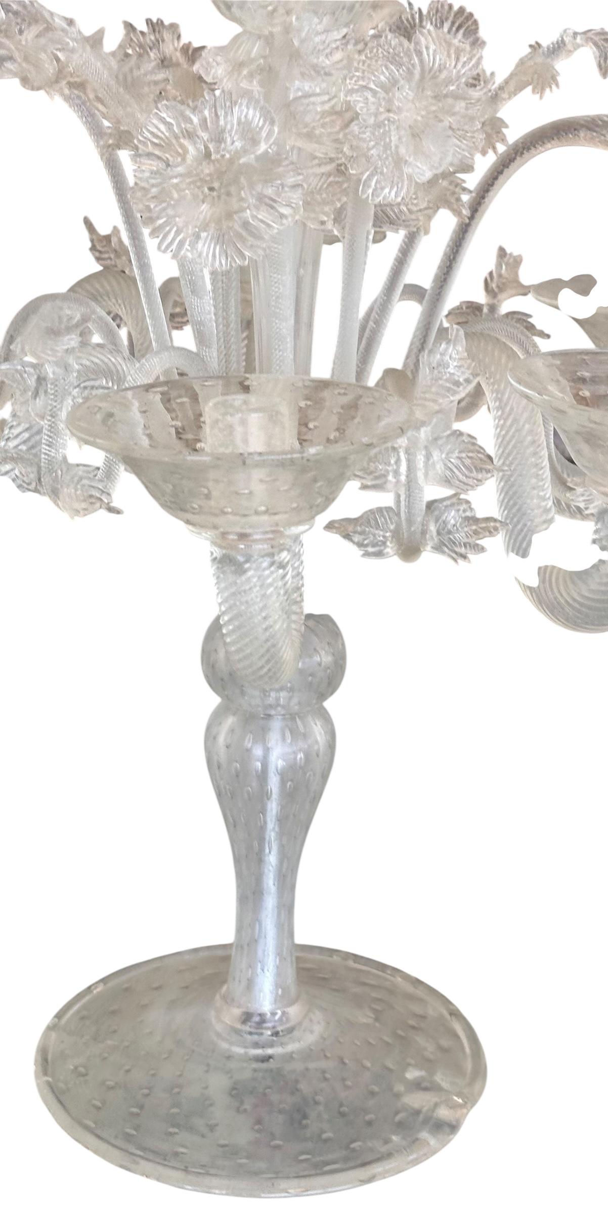 Chandelier ancien en verre d'art vénitien italien en vente 1