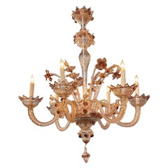 Antique Venetian Lavender Chandelier with 6 Lights
