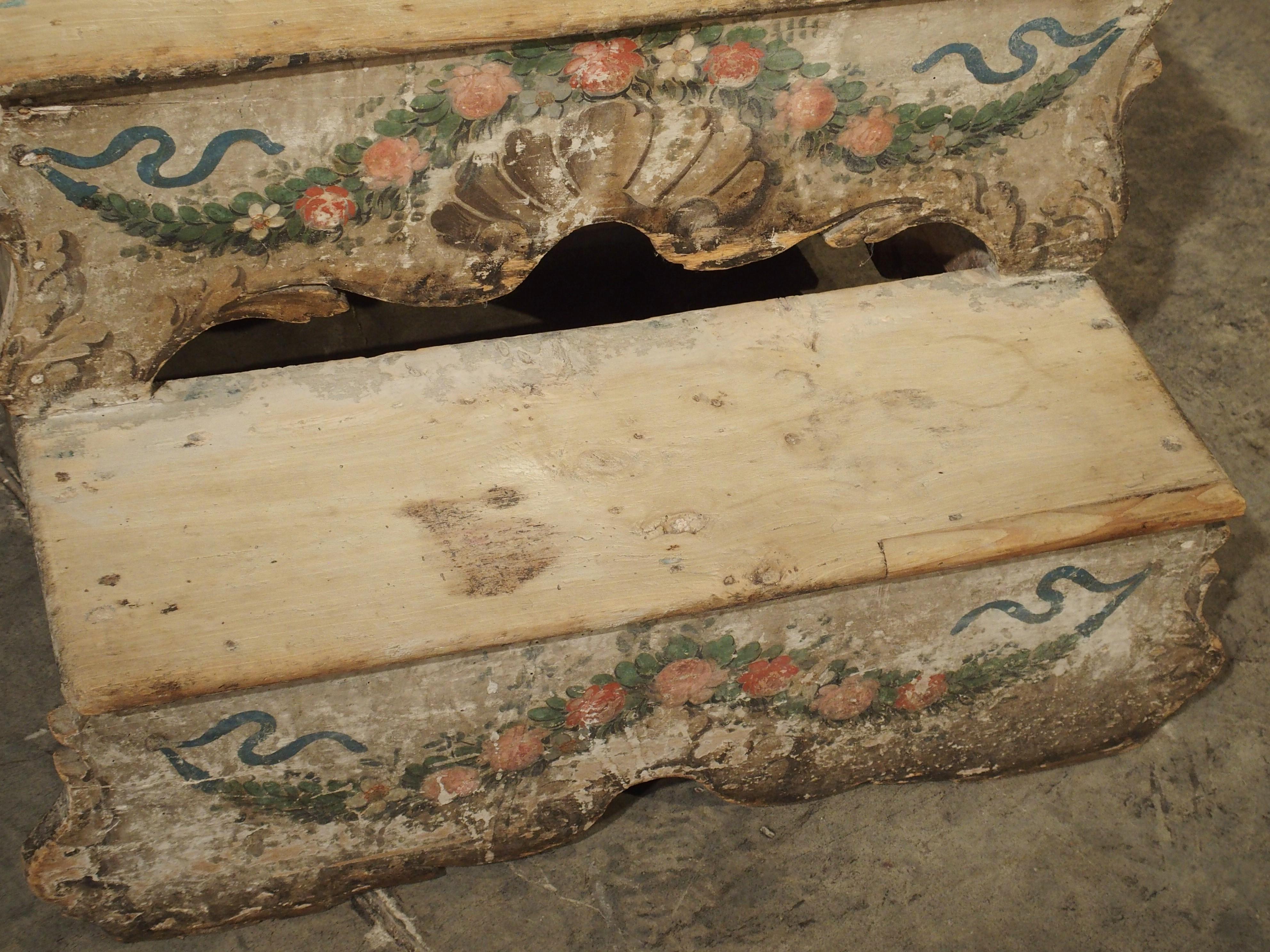 Antique Venetian Library Stairs, Poplar Wood, circa 1750 1