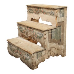 Used Venetian Library Stairs, Poplar Wood, circa 1750