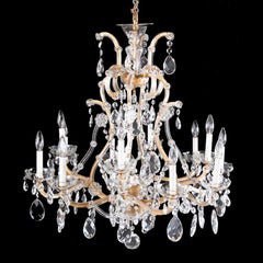 Antique Venetian Maria Theresa Crystal Chandelier C-1920