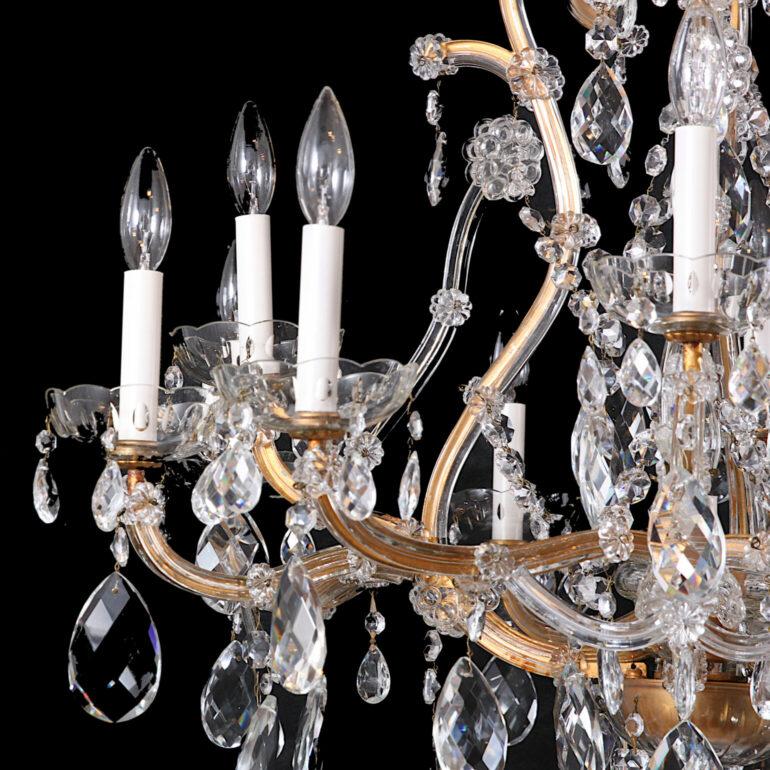 Antique Venetian Maria Theresa Crystal Chandelier C-1920 1