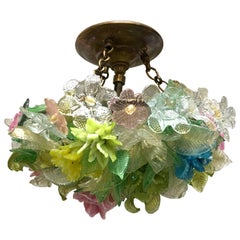 Antique Venetian Millefiori Glass Light Fixture