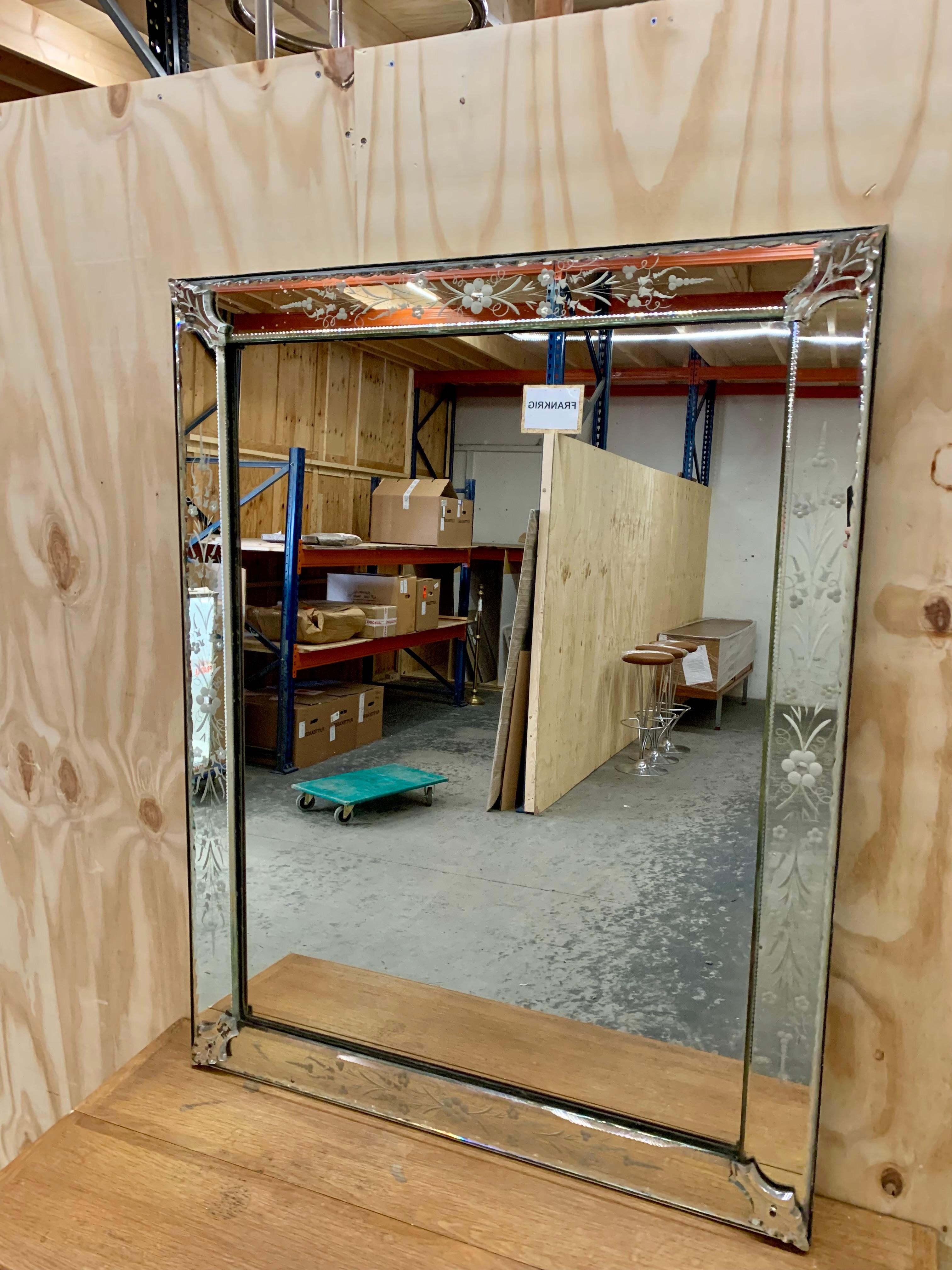 French Antique Venetian Mirror For Sale