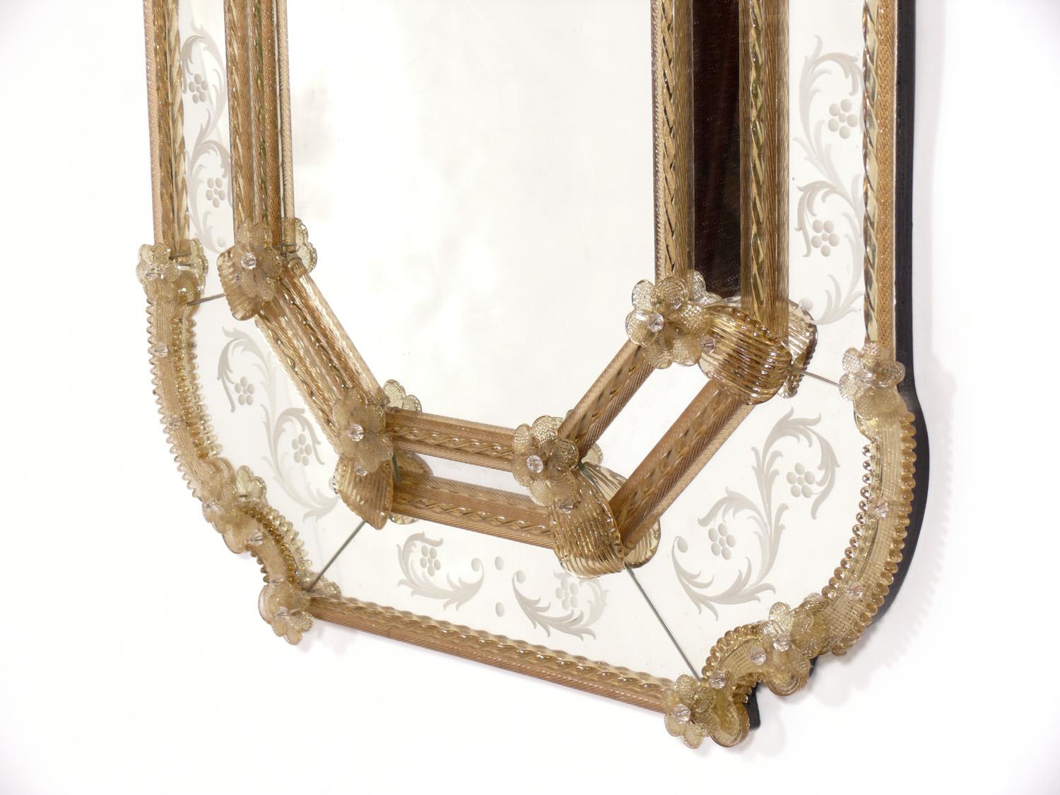 Hollywood Regency Antique Venetian Mirror 