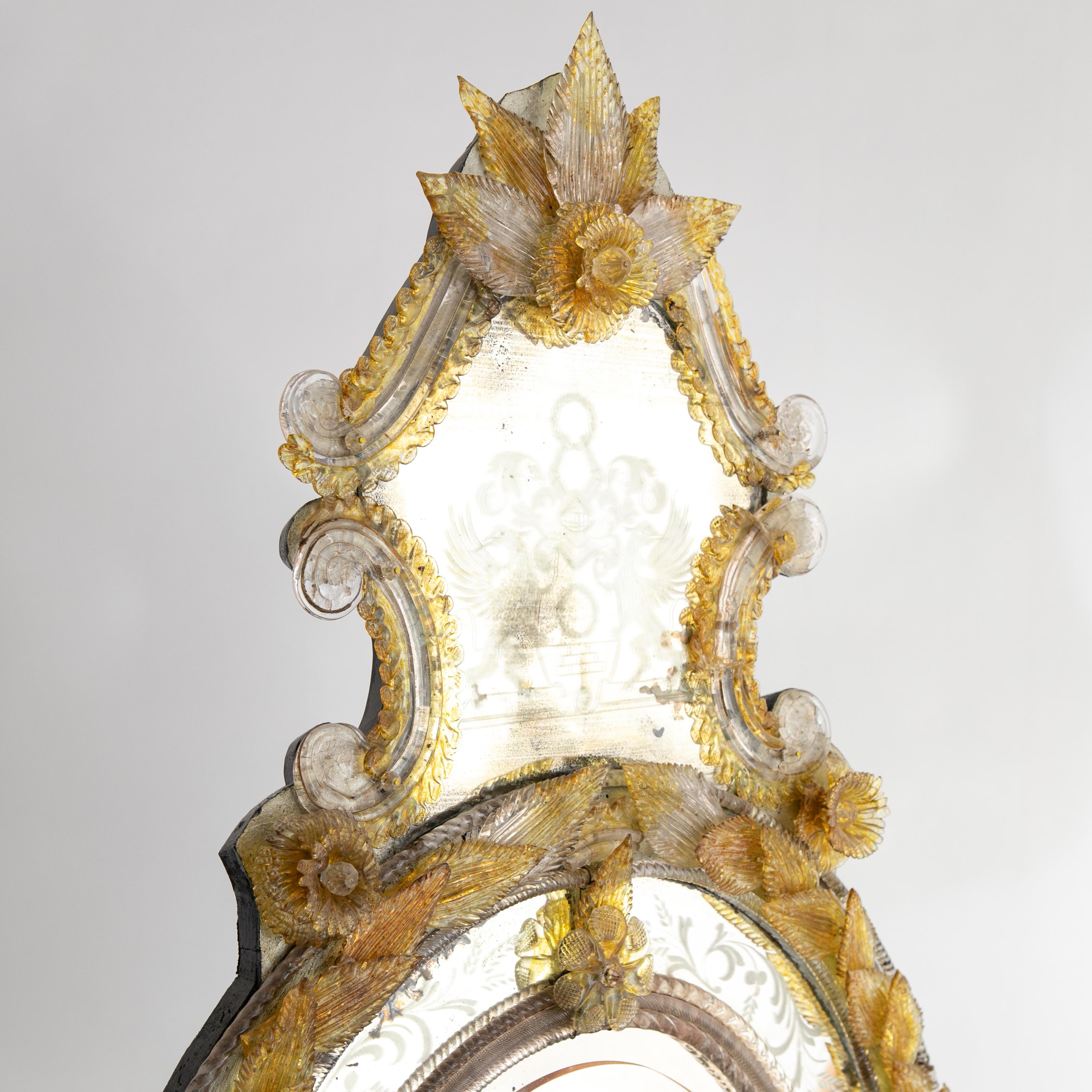 Antique Venetian Mirror in Murano Glass For Sale 10