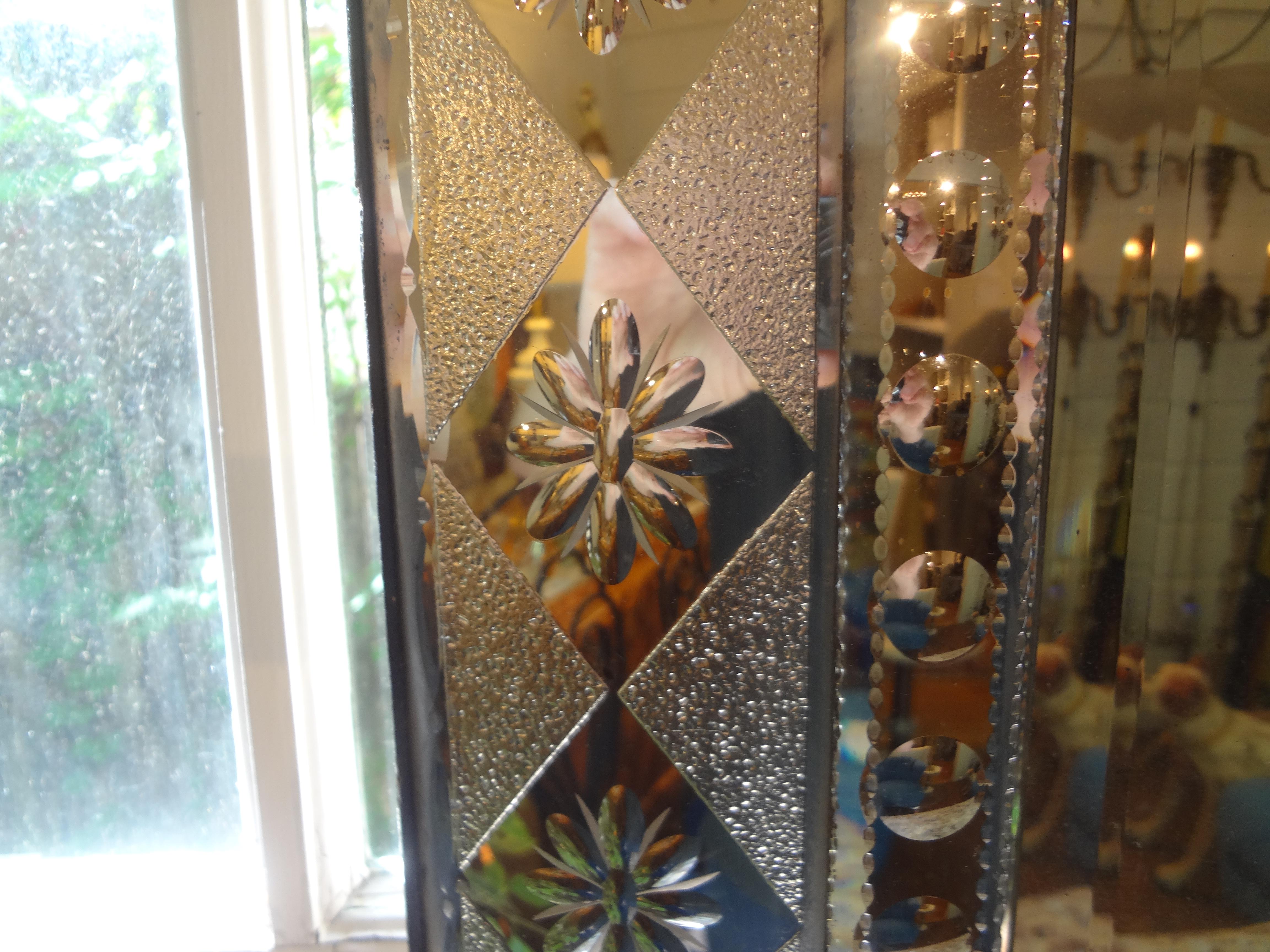 Antique Venetian Mirror with Geometric Design For Sale 1