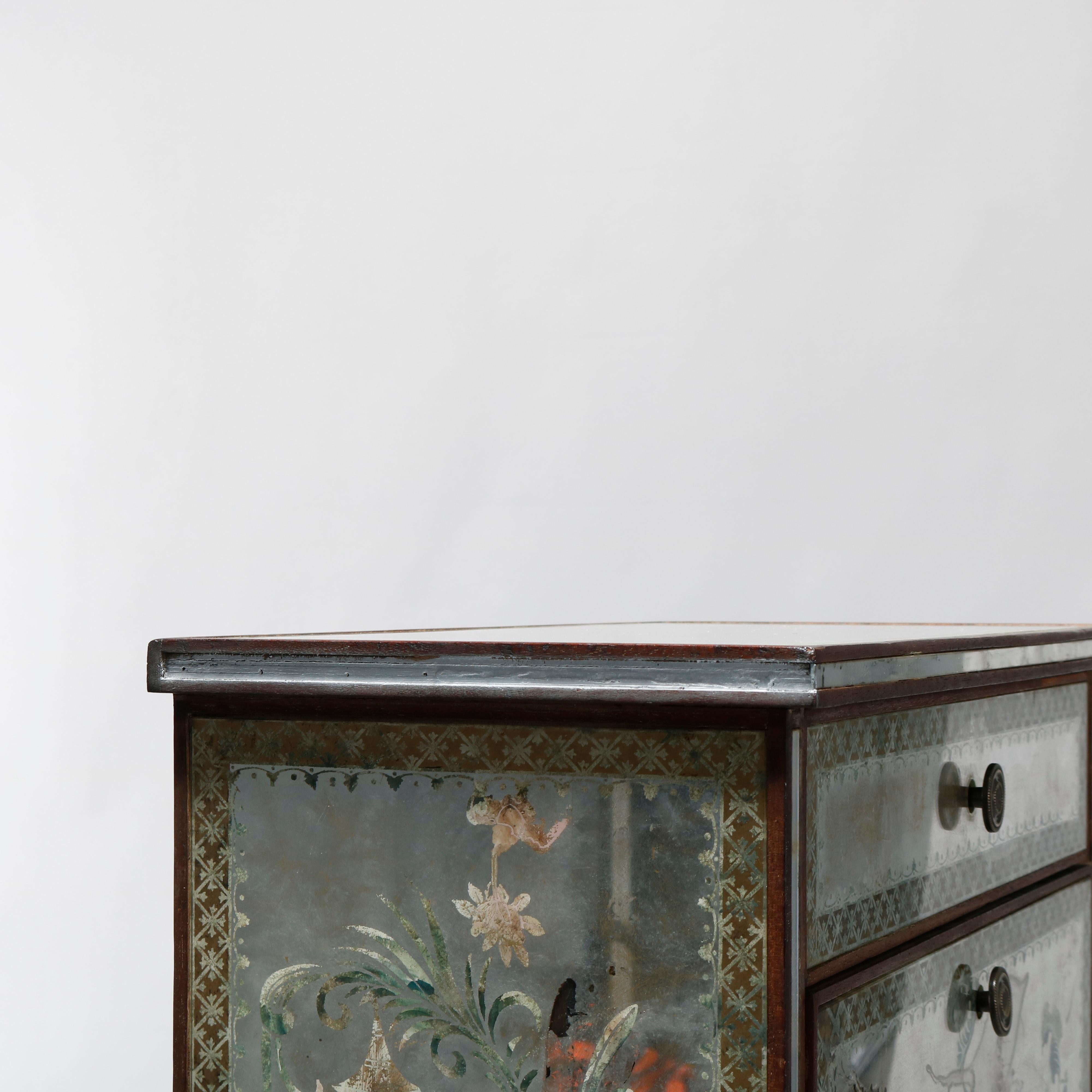 Antique Venetian Mirrored Chinoiserie Decorated Portfolio Stand, 20th C 4