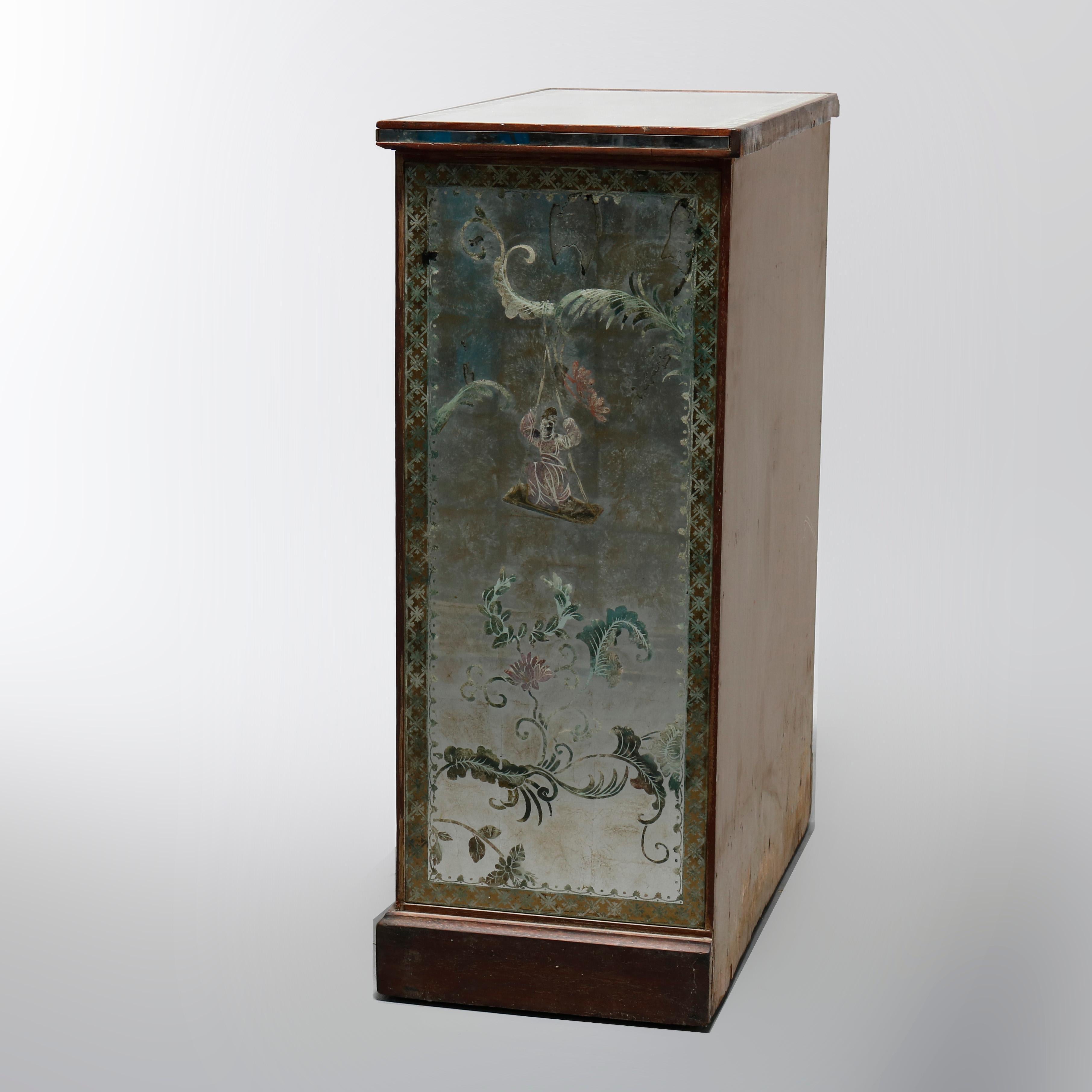 Antique Venetian Mirrored Chinoiserie Decorated Portfolio Stand, 20th C 6