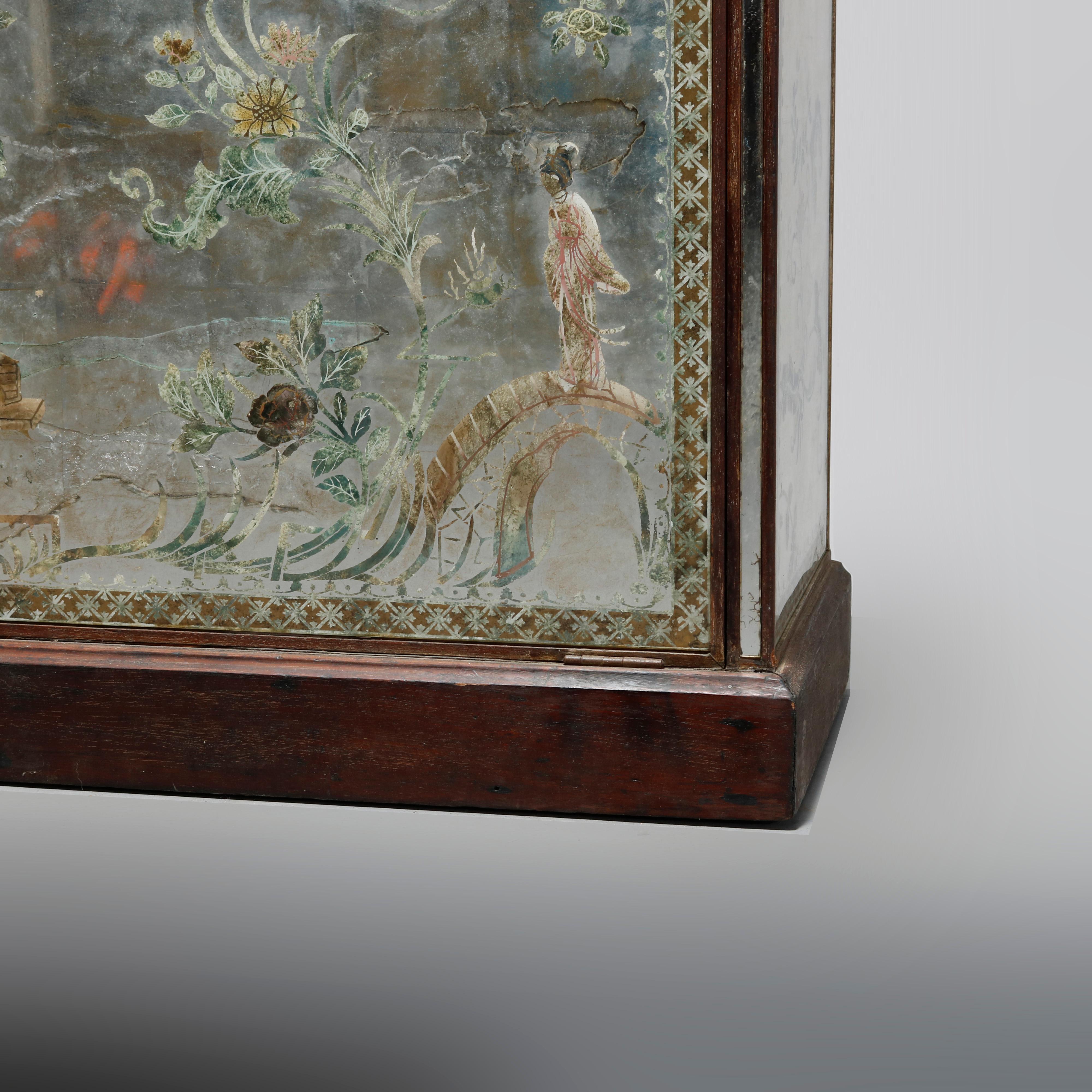 Antique Venetian Mirrored Chinoiserie Decorated Portfolio Stand, 20th C 3