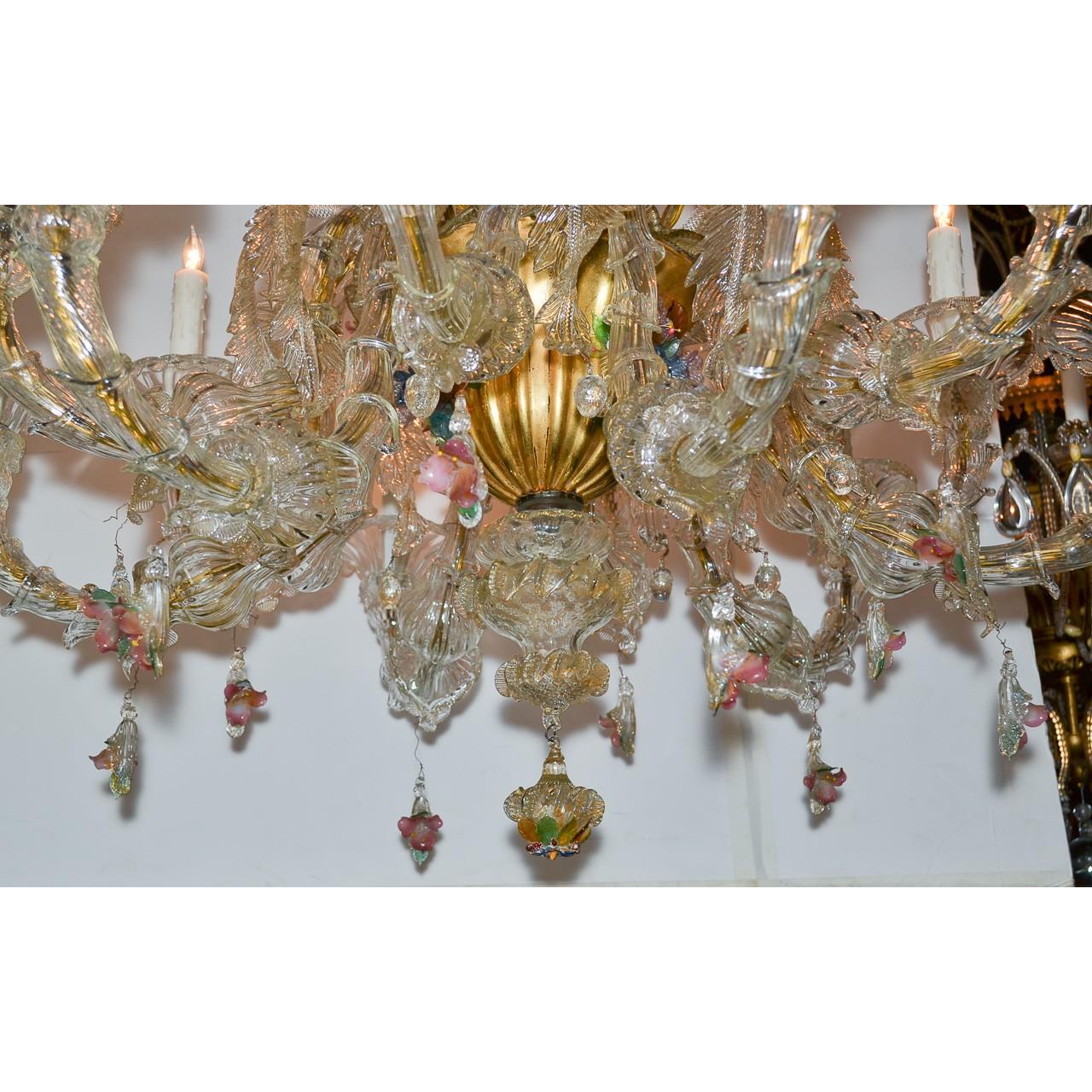 vintage blown glass chandelier