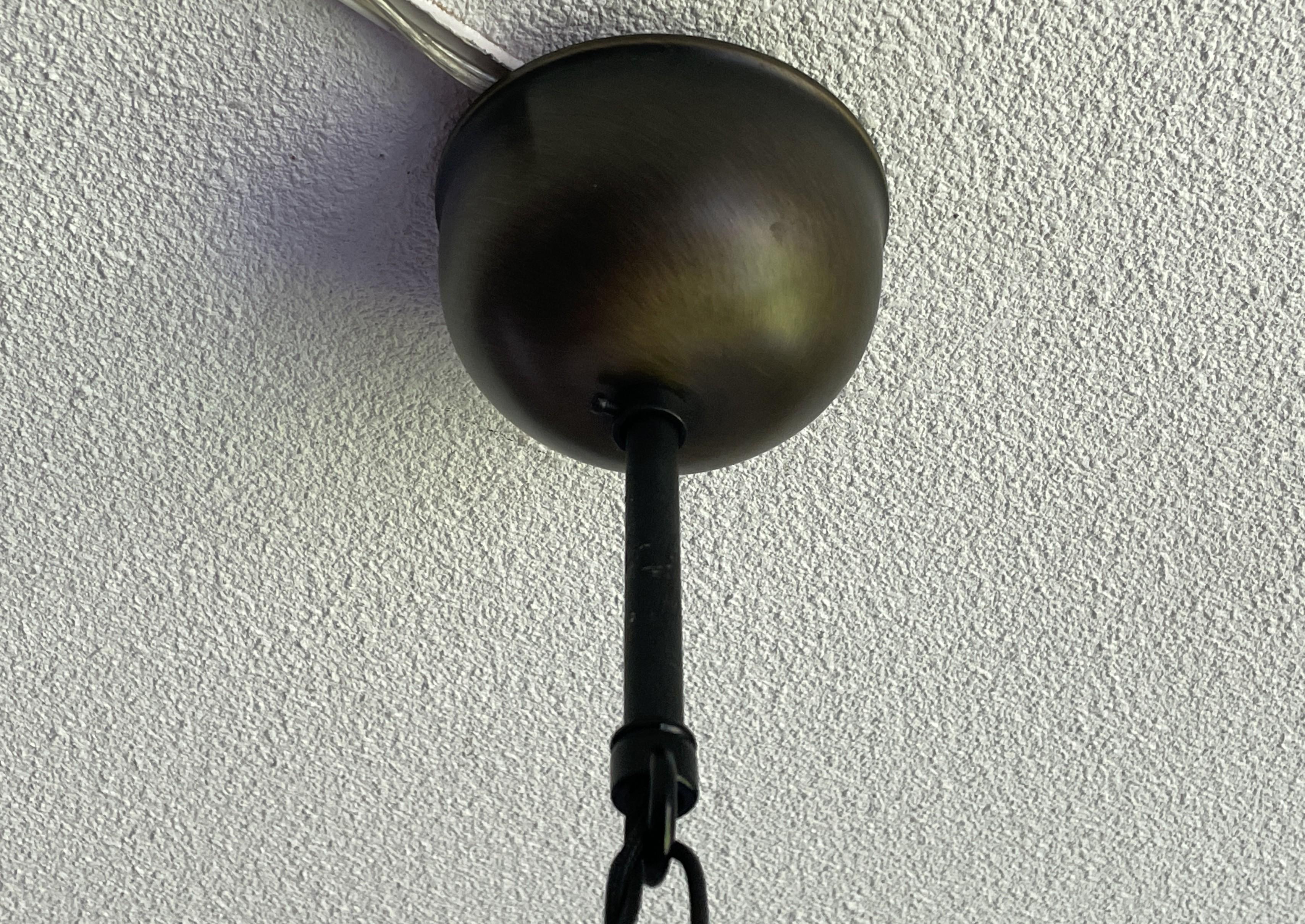Antike venezianische Murano-Hängelampe aus mundgeblasenem Glas in einem schmiedeeisernen Rahmen 6
