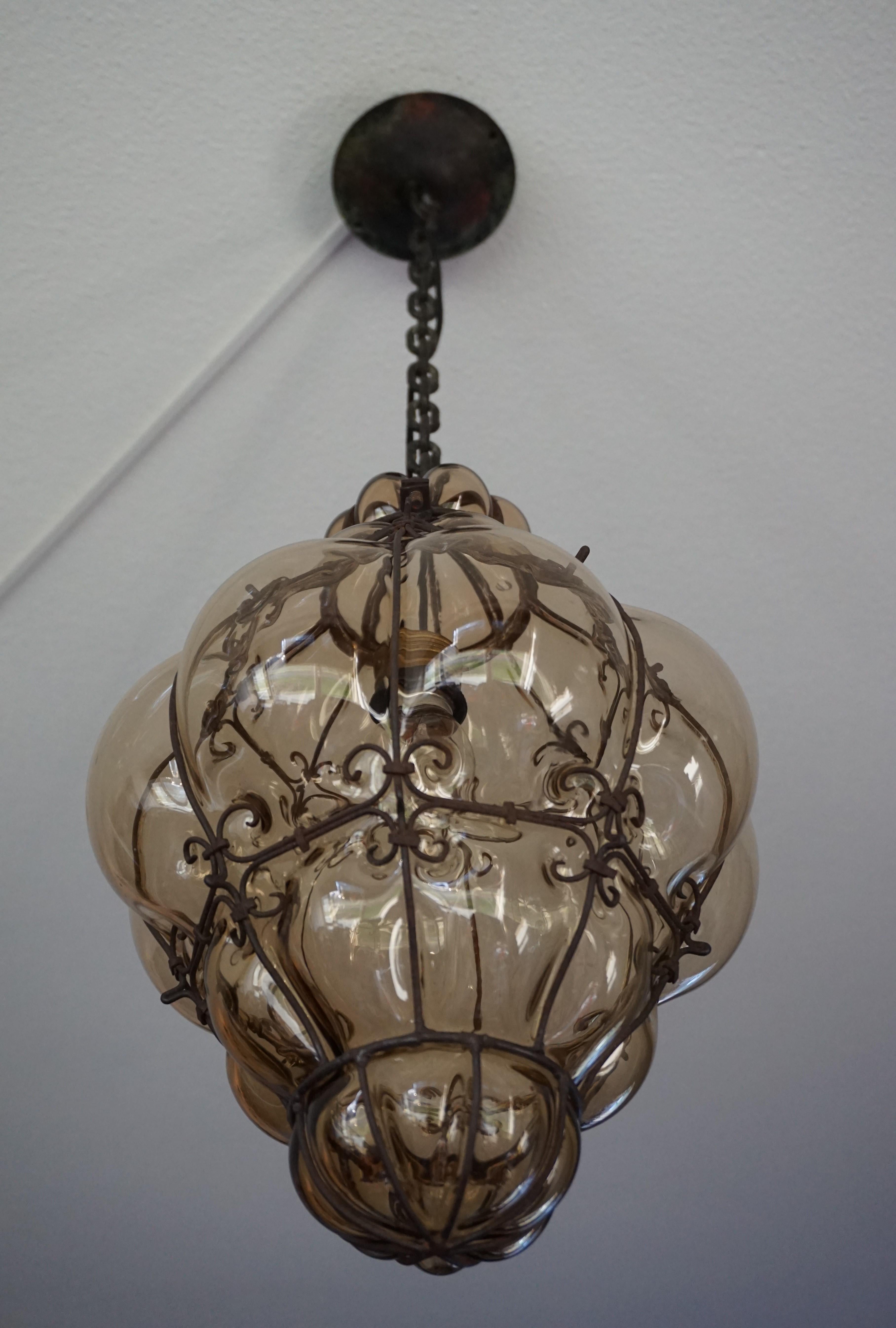 Wonderful and practical size antique pendant.

If you are looking for a rare and stylish fixture to grace your home then this handmade antique specimen could be perfect. With early 20th century lighting as one of our specialties we were, again, very