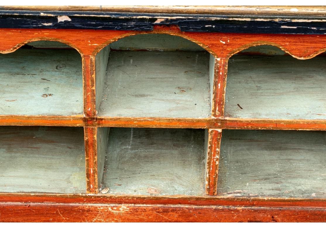 Antique Venetian Paint Decorated Secretary Bookcase For Sale 4