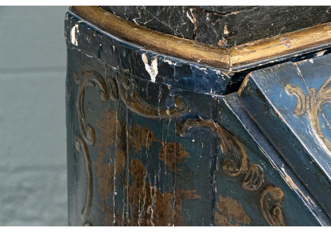 Antique Venetian Paint Decorated Secretary Bookcase 11