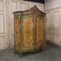 Antique Venetian Painted Baroque Five-Piece Italian Bedroom Suite