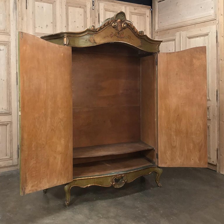 Antique Painted Baroque FivePiece Italian Bedroom Suite at