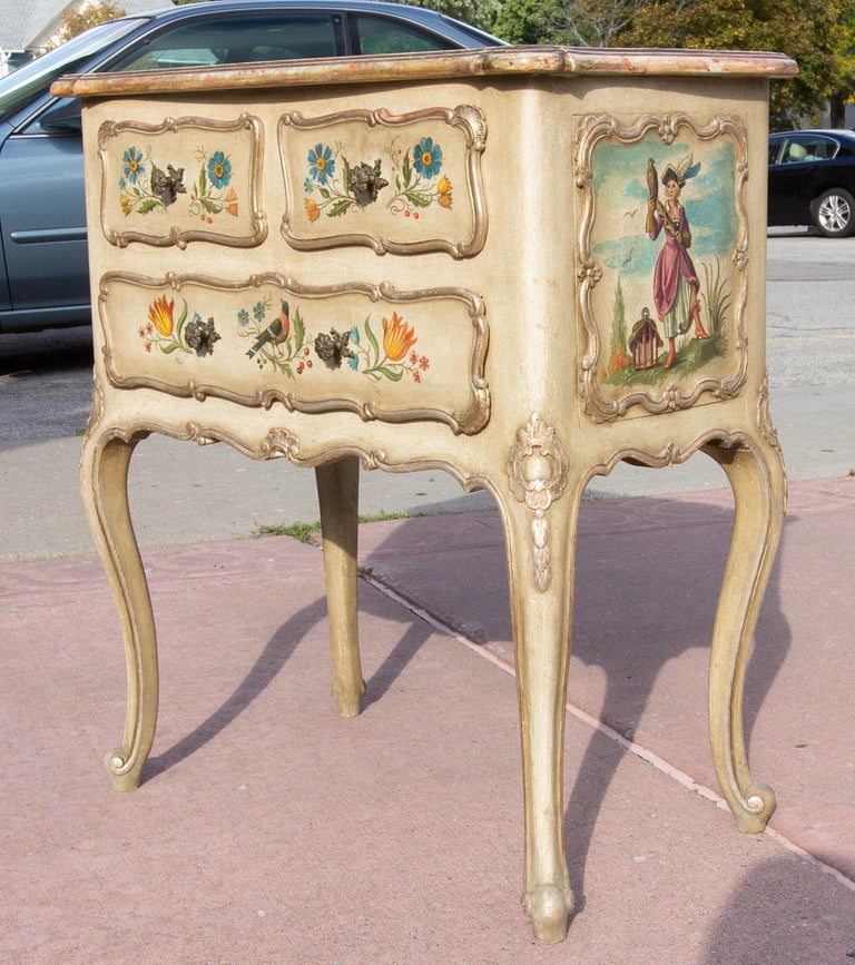 Antique Painted Commode Louis XV Style For Sale at 1stDibs