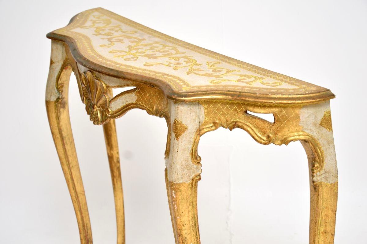 Antique Venetian Parcel Gilt Console Table For Sale 4