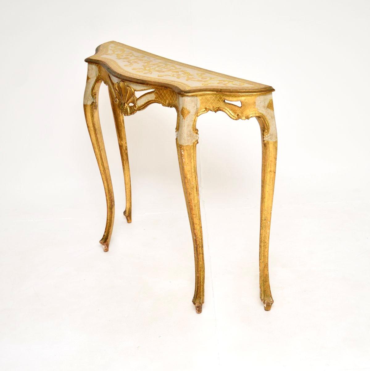 Antique Venetian Parcel Gilt Console Table In Good Condition For Sale In London, GB