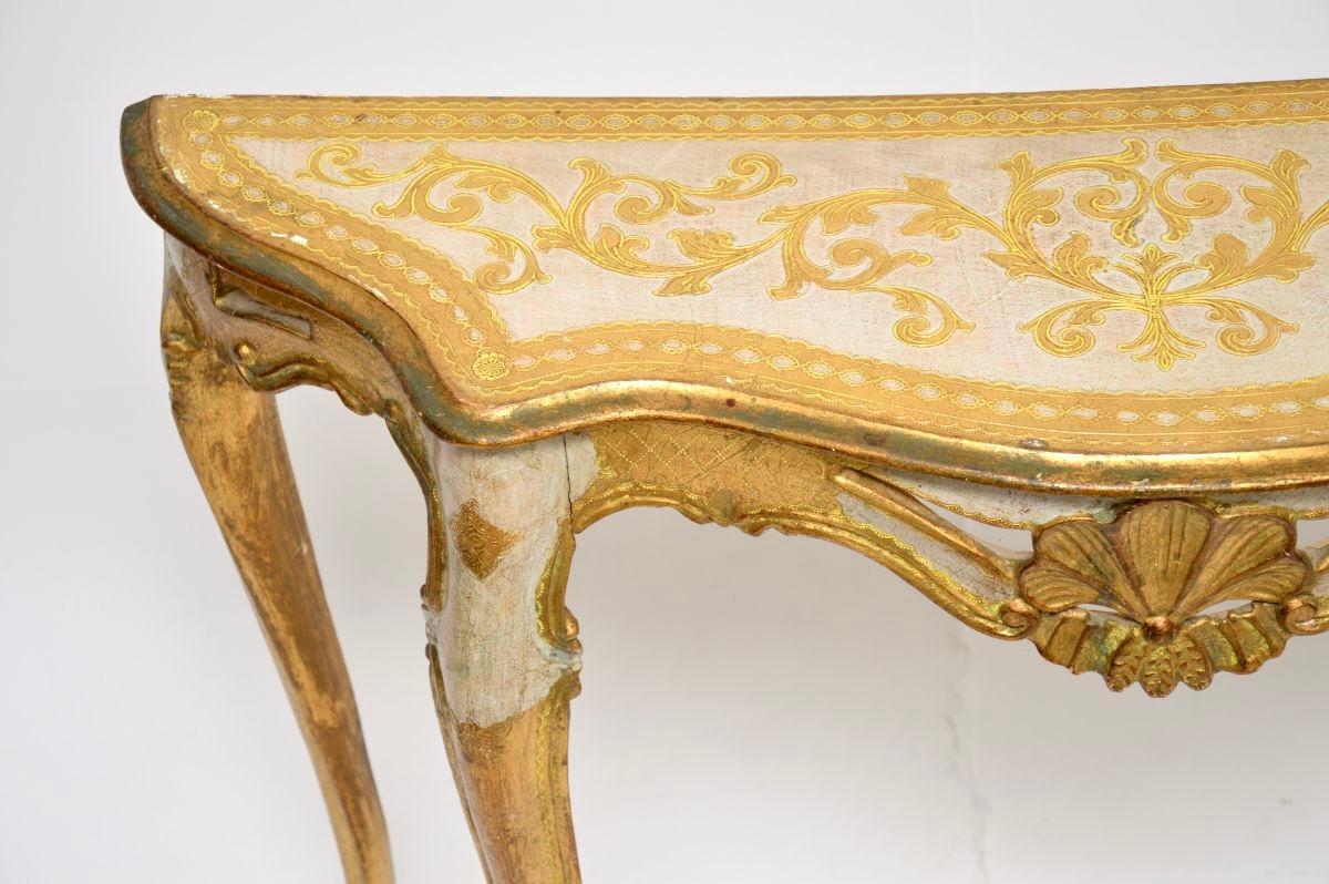Mid-20th Century Antique Venetian Parcel Gilt Console Table For Sale