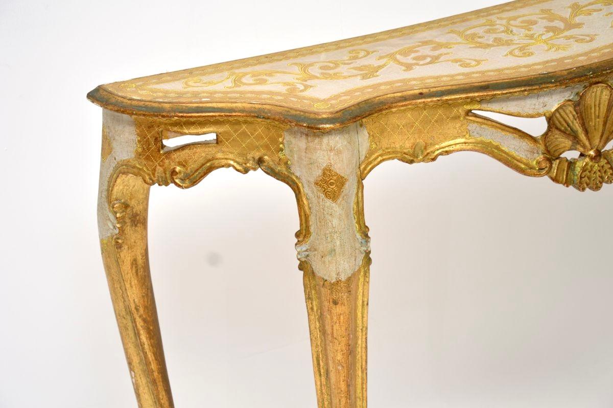 Antique Venetian Parcel Gilt Console Table For Sale 1