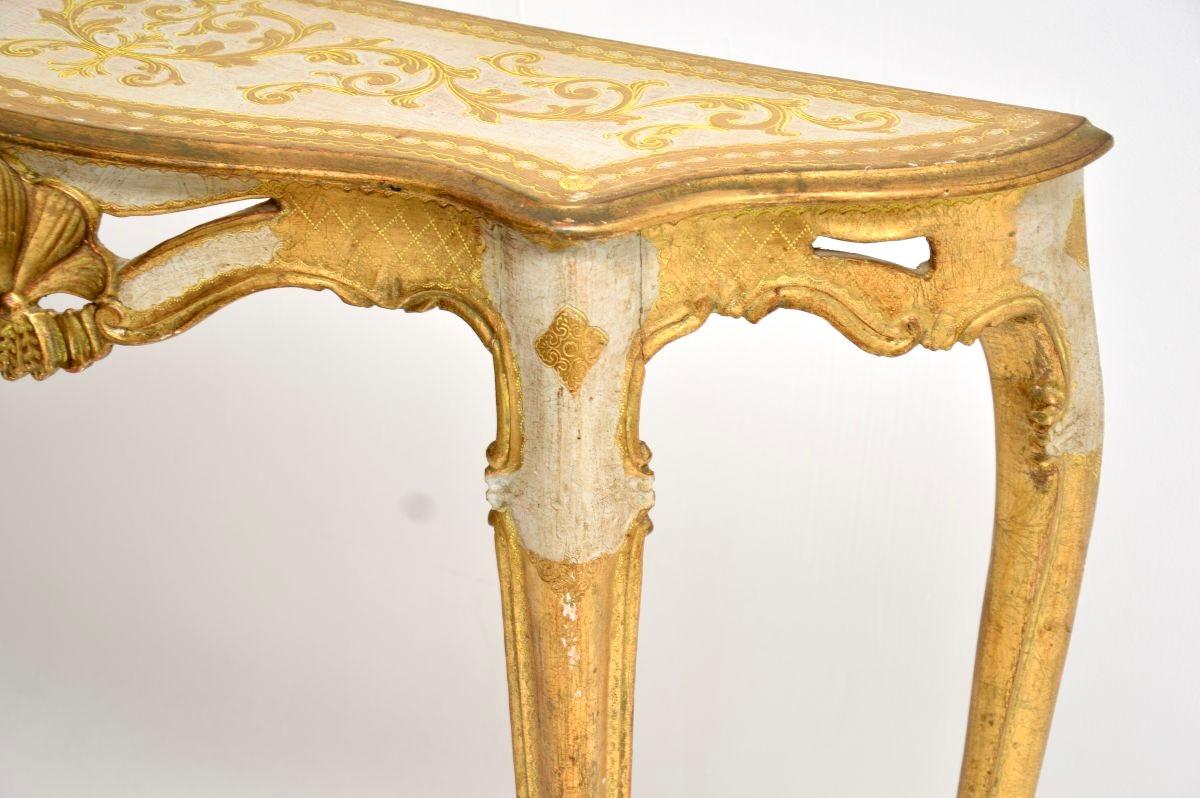 Antique Venetian Parcel Gilt Console Table For Sale 3