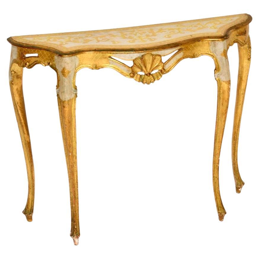 Antique Venetian Parcel Gilt Console Table For Sale