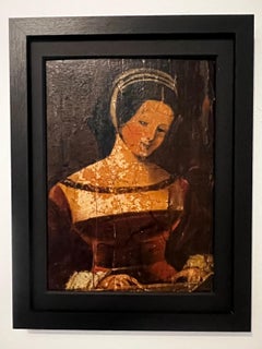 Antique Venetian Portrait of a Lady Renaissance Oil on Wood