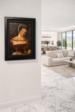 Antique Venetian Portrait of a Lady Renaissance Oil on Wood