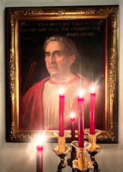 Antique Venetian Renaissance Cardinal Ludovico Trevisan 1401-1465 Oil on Canvas