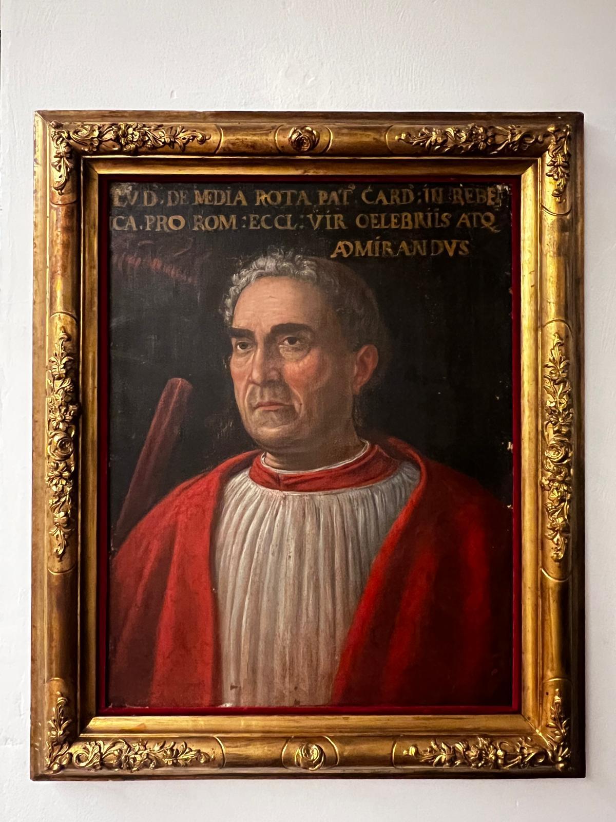 Dipinto a mano Antico olio su tela del Rinascimento veneziano del Cardinale Ludovico Trevisan 1401-1465 in vendita