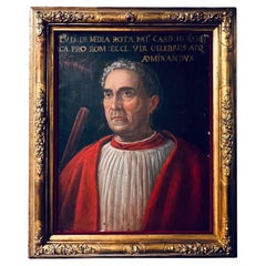 Antique Venetian Renaissance Cardinal Ludovico Trevisan 1401-1465 Oil on Canvas